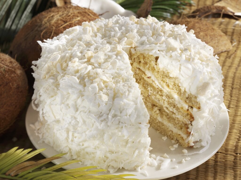 Coconut Cake with Coconut Cream Cheese Frosting