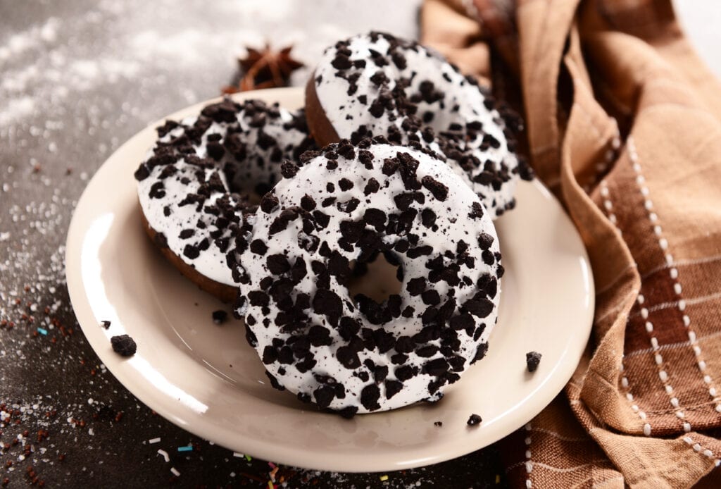 Oreo Donuts with Cream Cheese Icing